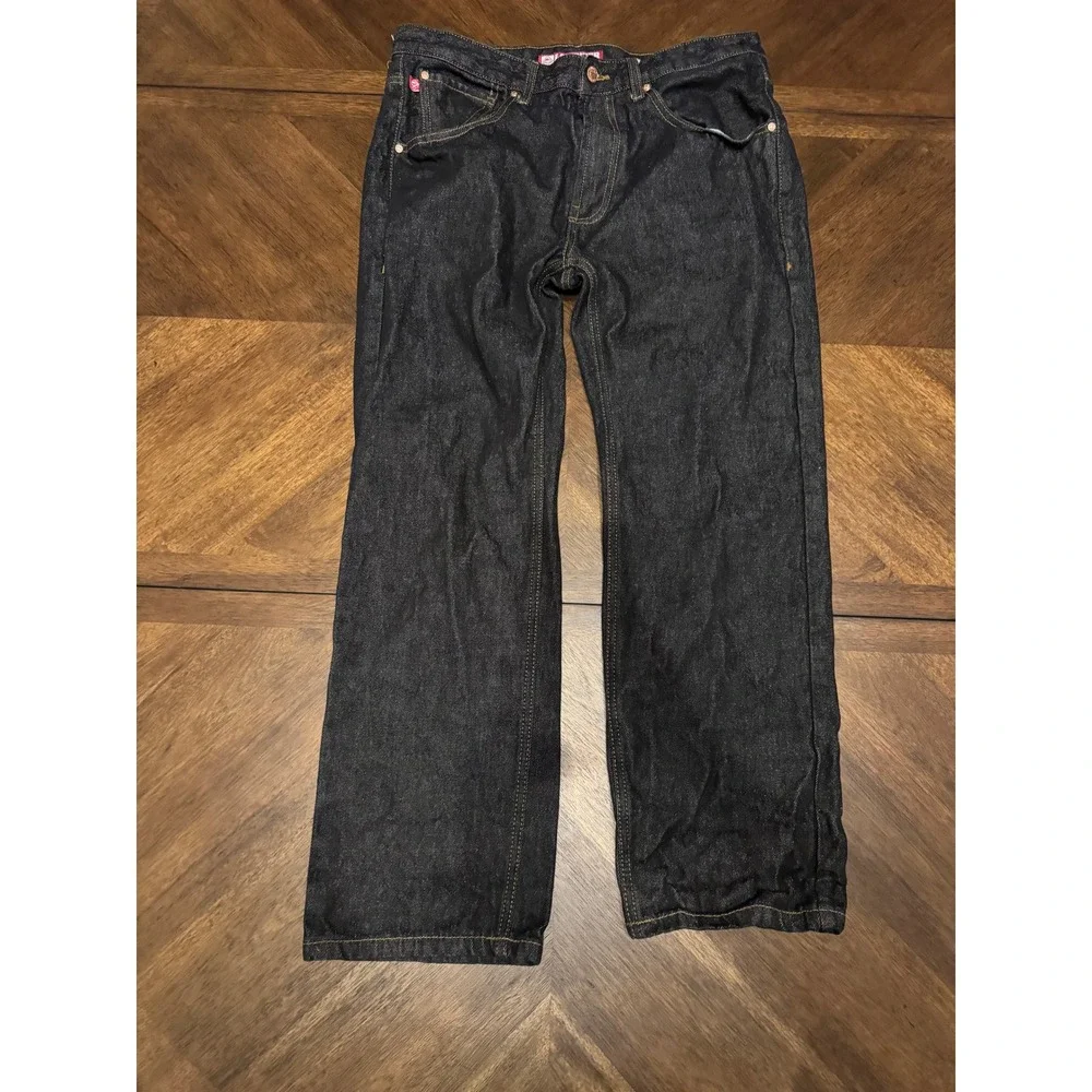 Lowrider Classic Dark Wash Denim Jeans Mens 36x30‎ Cotton Straight Leg |K1